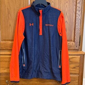 Auburn Under Armour Blue and Orange Quarter-Zip Jacket
